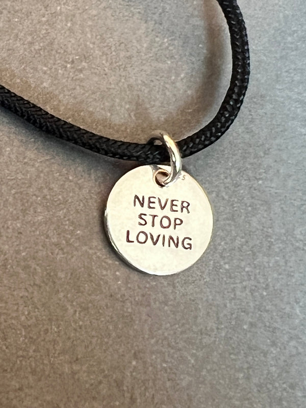 Never Stop Loving Infinity Pendant Bracelet (Filled)