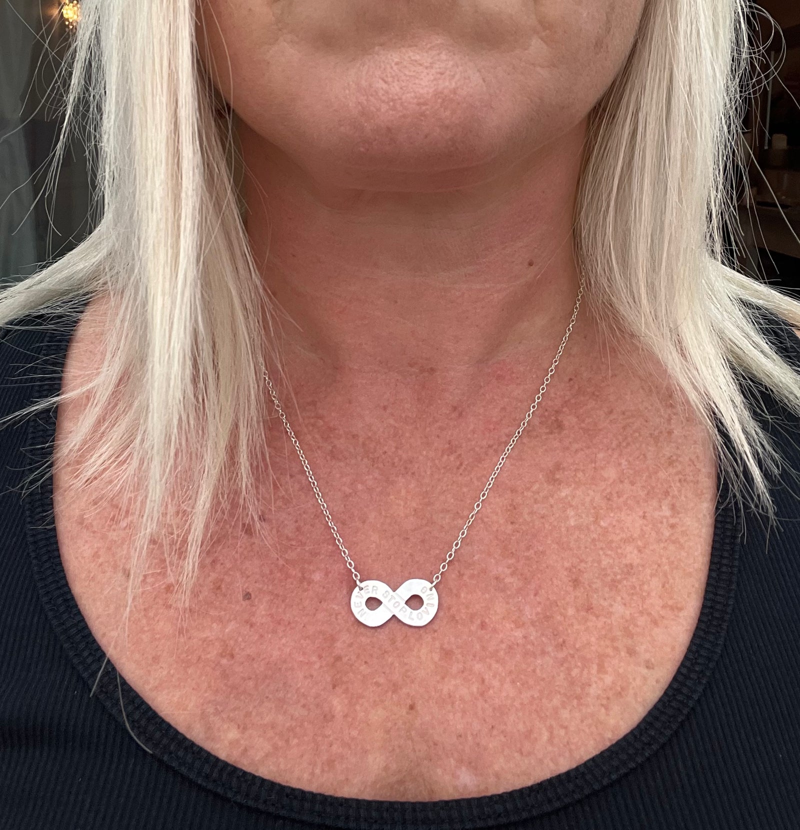 Never Stop Loving Infinity Symbol Necklace loufellingham