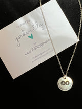 Never Stop Loving Infinity Pendant Necklace Filled
