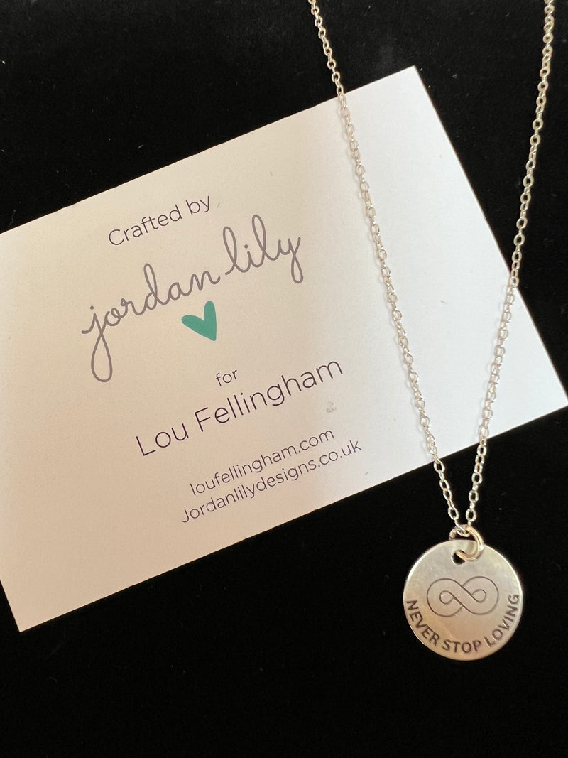 Never Stop Loving Infinity Pendant Necklace Clear