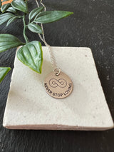 Never Stop Loving Infinity Pendant Necklace Clear