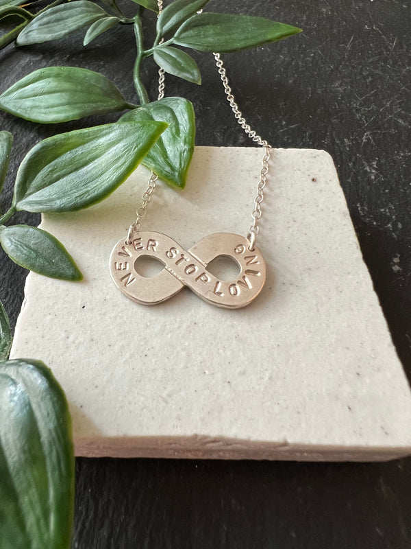 Never Stop Loving Infinity Symbol Necklace