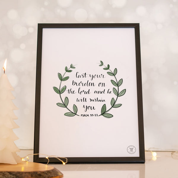 Cast Your Burden on the Lord A4 Poster